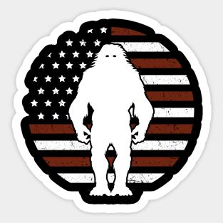 Bigfoot American Flag Flag 4th Of july Sticker